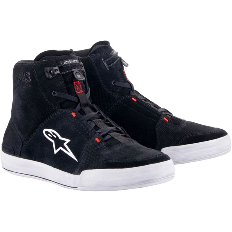 Bottes de moto Alpinestars Chrome noir-gris-rouge fluo