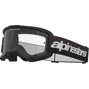 Lunettes de motocross Alpinestars Vision 3 Wordmark noir avec plexi transparent