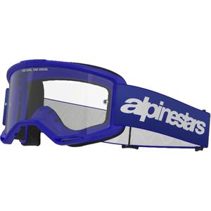 Lunettes de motocross Alpinestars Vision 3 Wordmark bleu avec plexi transparent
