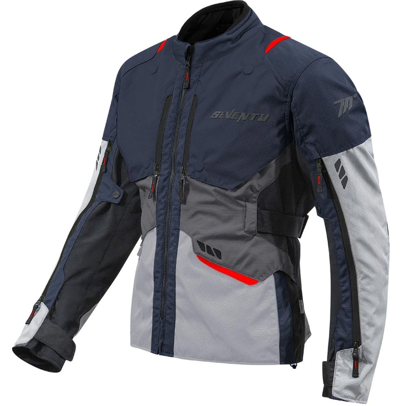 Blouson de moto Seventy Degrees SD-JT67 Tanami bleu-gris-rouge