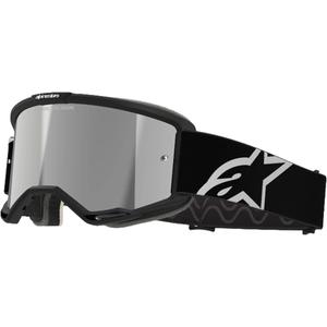 Lunettes de motocross Alpinestars Vision 5 Corp noires avec lentilles argentées miroitées