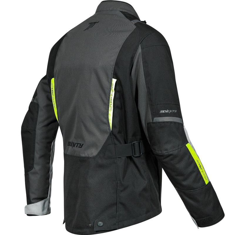 Blouson de moto pour femme Seventy Degrees SD-JT85 Tonale noir-gris-jaune fluo