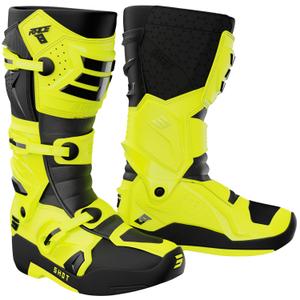 Bottes de moto Shot Race 8 jaune fluo