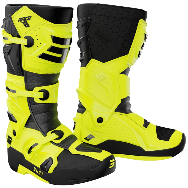 Bottes de motocross Shot Race 8 jaune fluo
