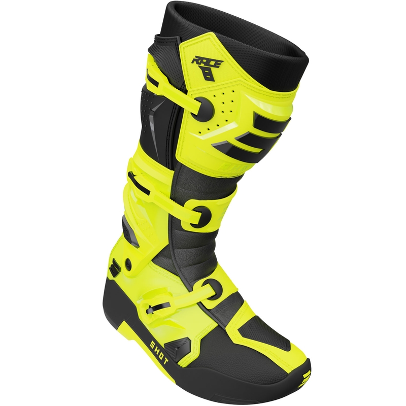 Bottes de motocross Shot Race 8 jaune fluo