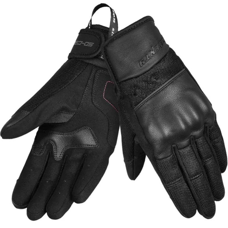 Gants de moto pour femmes Seventy Degrees SD-C38 Icon noir et rose