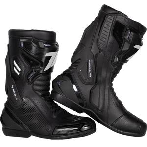 Bottes de moto Seventy Degrees SD-BR26 Alpha noires et blanches