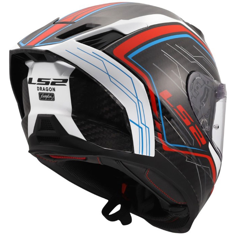 Casque intégral de moto LS2 FF807 Dragon Subic blanc-bleu-rouge