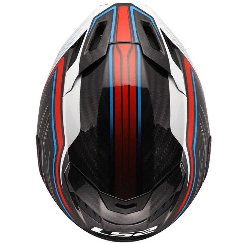 Casque intégral de moto LS2 FF807 Dragon Subic blanc-bleu-rouge