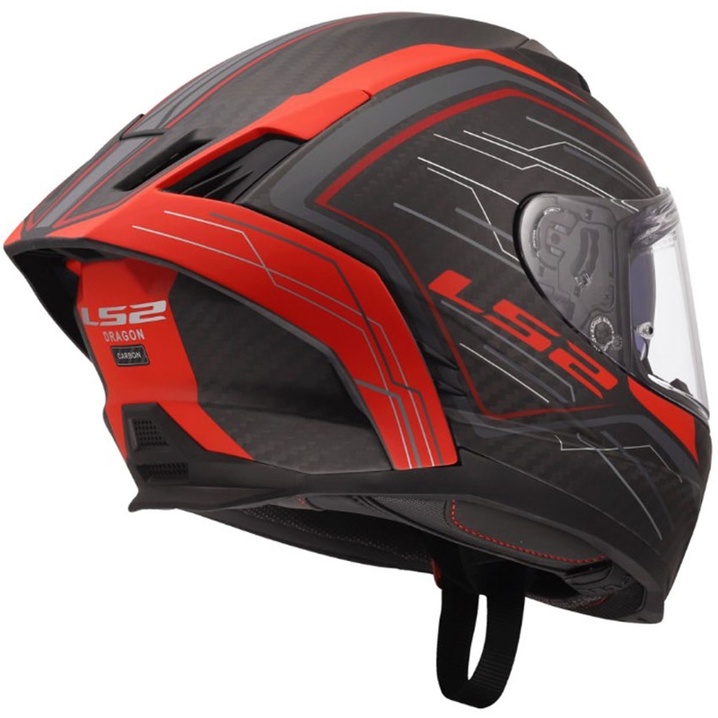 Casque intégral de moto LS2 FF807 Dragon Subic rouge