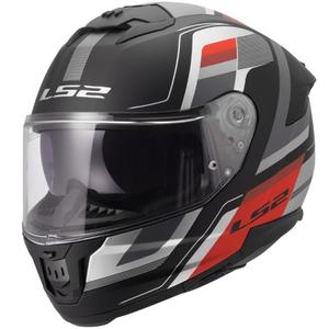 Casque intégral de moto LS2 FF808 Stream II Vintage noir mat-gris-rouge