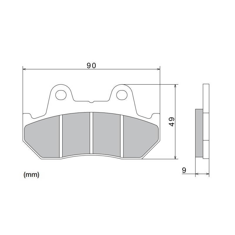 Plaquettes de frein NISSIN semi-métalliques 90x49x9 mm (2 pièces)