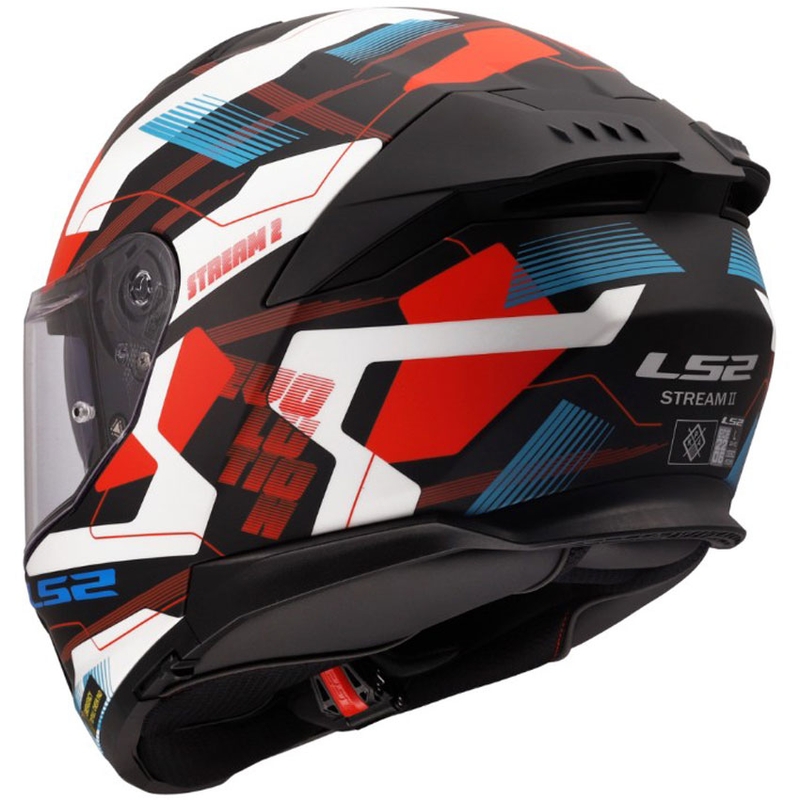 Casque intégral de moto LS2 FF808 Stream II Mika blanc-bleu mat