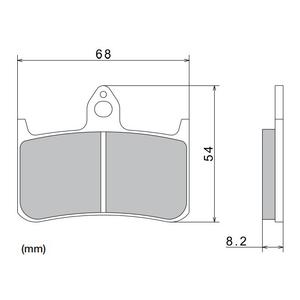 Plaquettes de frein NISSIN semi-métalliques, 68 x 54 x 8,2 mm, lot de 2
