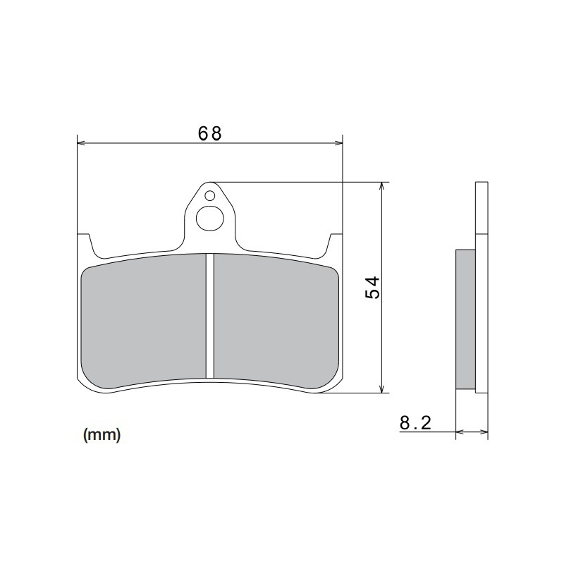 Plaquettes de frein NISSIN semi-métalliques, 68 x 54 x 8,2 mm, lot de 2