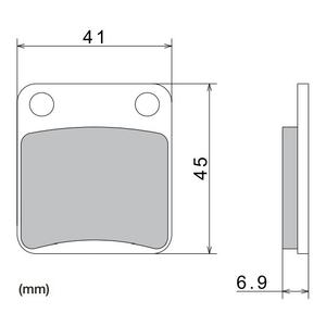 Plaquettes de frein NISSIN semi-métalliques 41 x 45 x 6,9 mm (2 pièces)