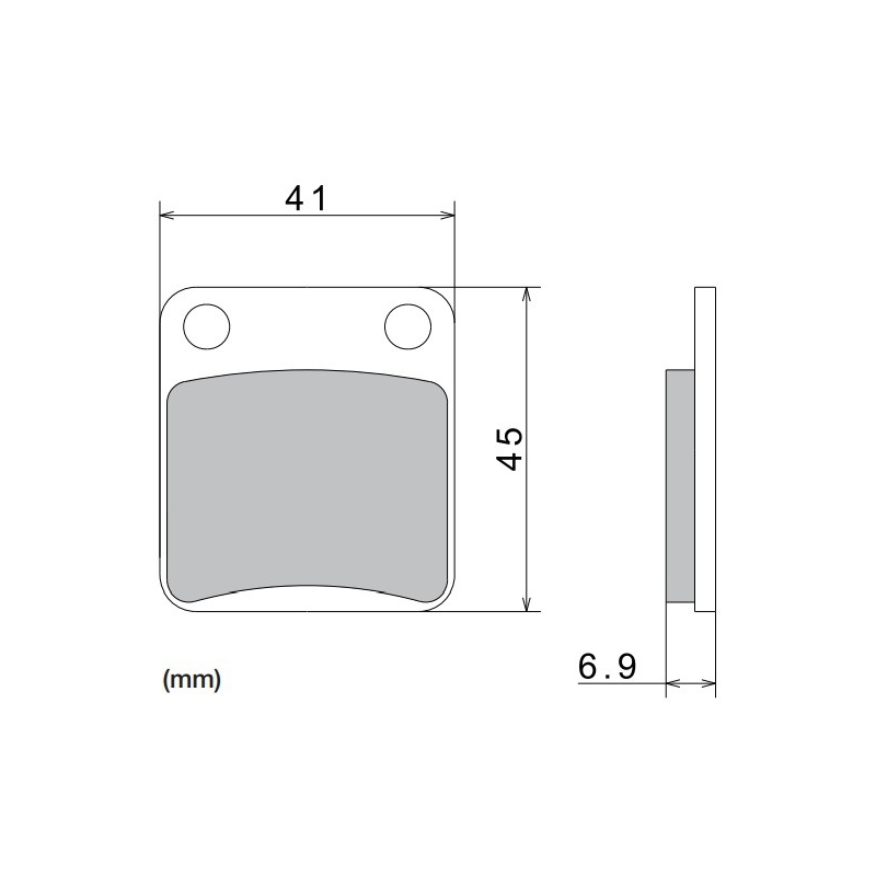 Plaquettes de frein NISSIN semi-métalliques 41 x 45 x 6,9 mm (2 pièces)