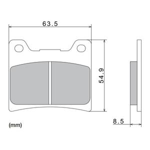 Plaquettes de frein NISSIN semi-métalliques 63,5 x 54,9 x 8,5 mm (2 pièces)