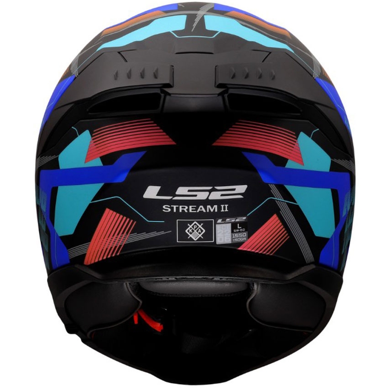 Casque intégral de moto LS2 FF808 Stream II Mika noir mat-bleu