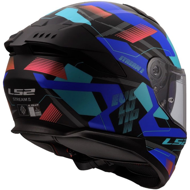Casque intégral de moto LS2 FF808 Stream II Mika noir mat-bleu