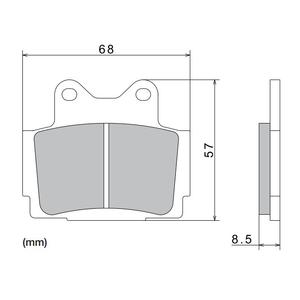 Plaquettes de frein NISSIN semi-métalliques 68 x 57 x 8,5 mm (2 pièces)