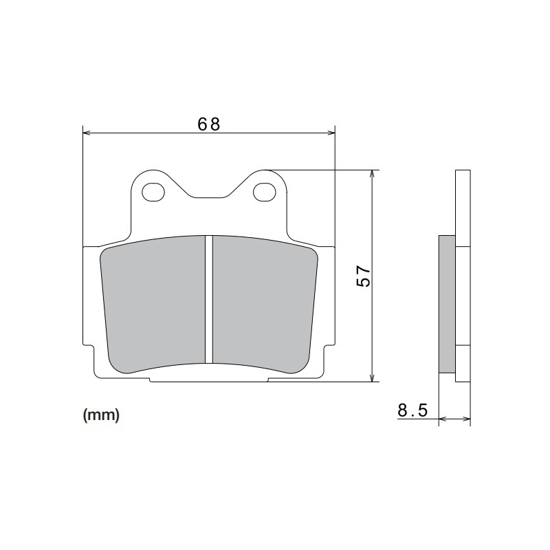 Plaquettes de frein NISSIN semi-métalliques 68 x 57 x 8,5 mm (2 pièces)