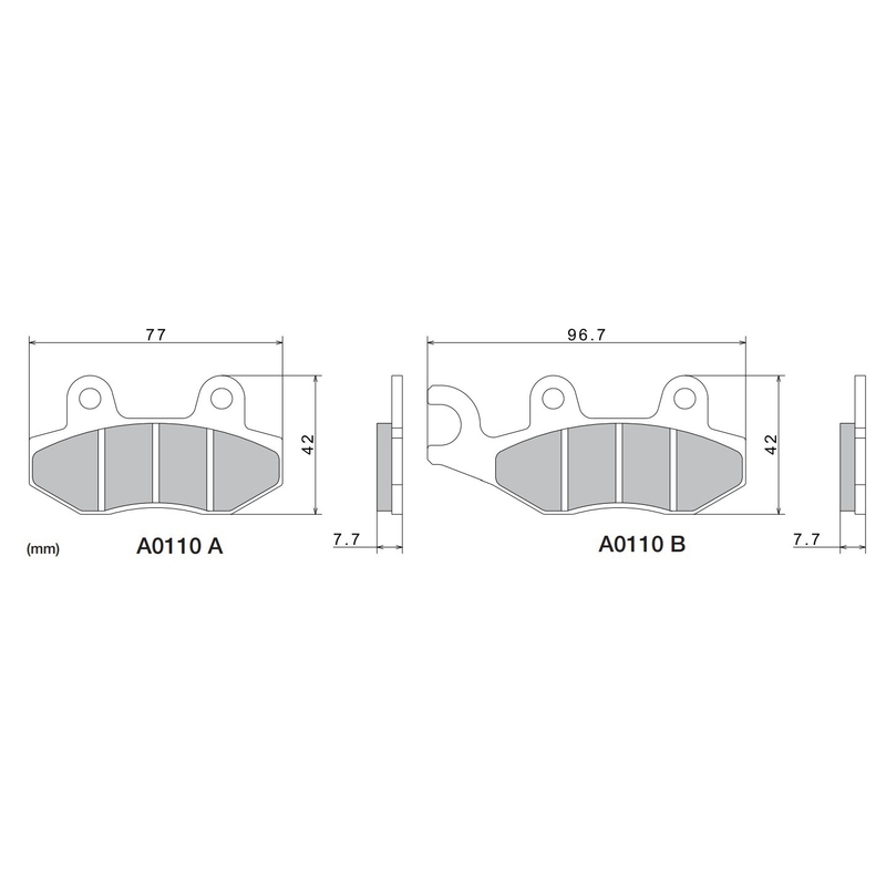 Plaquettes de frein NISSIN composé semi-métallique M501-374 2 pièces.