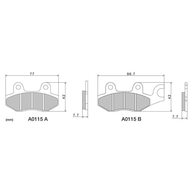 Plaquettes de frein NISSIN composé semi-métallique M501-375 2 pièces.