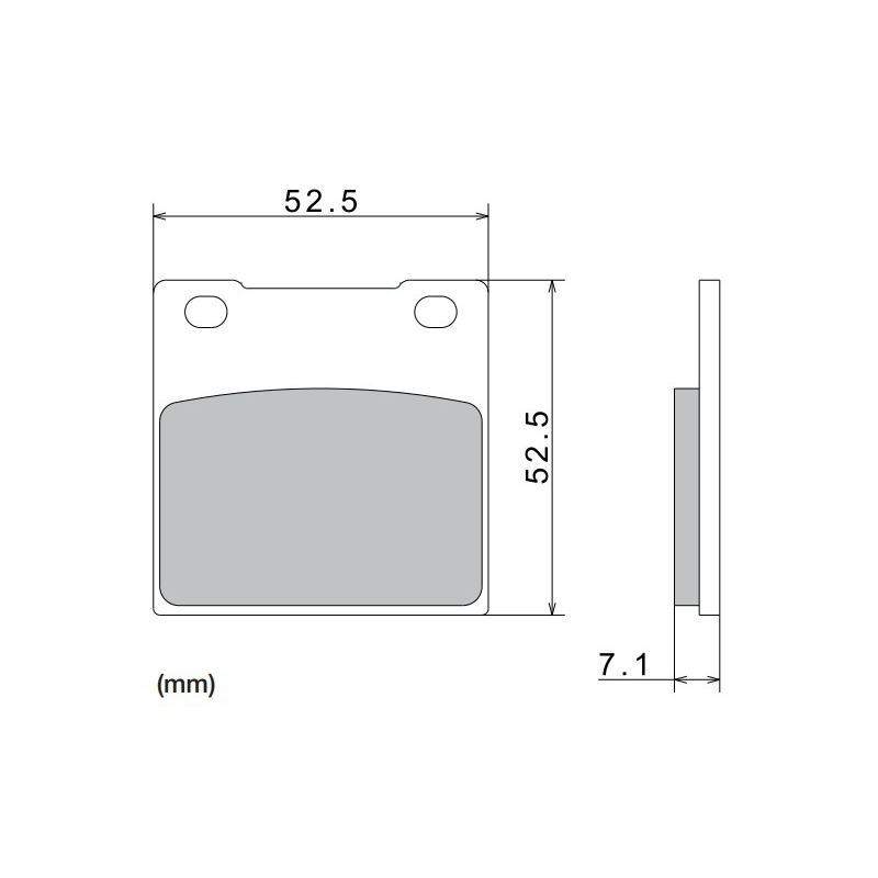 Plaquettes de frein NISSIN semi-métalliques 52,5 x 52 x 7,1 mm (2 unités)