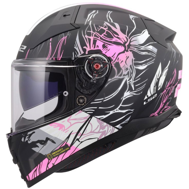 Casque intégral de moto LS2 FF811 Vector II Darflo noir mat-rose