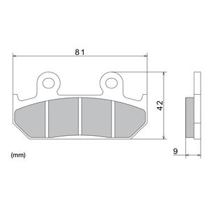 Plaquettes de frein NISSIN semi-métalliques 81 x 42 x 9 mm (2 pièces)