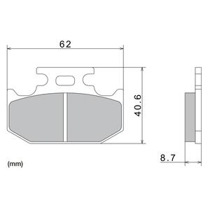 Plaquettes de frein NISSIN semi-métalliques 62 x 40,6 x 8,7 mm (2 pièces)