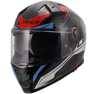 Casque intégral de moto LS2 FF811 Vector II C Savage blanc-bleu-rouge