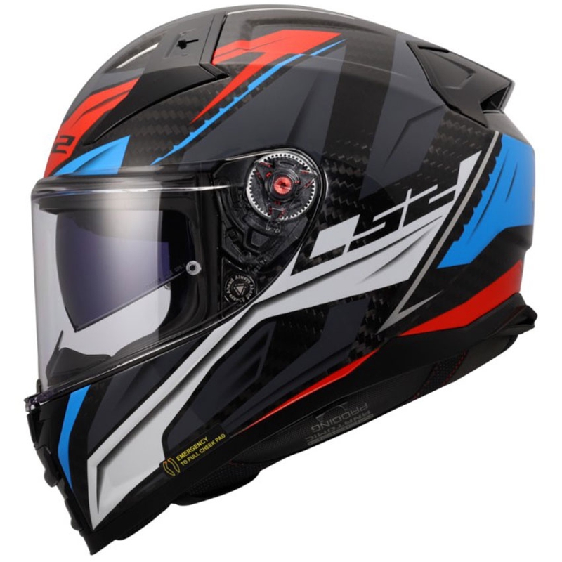 Casque intégral de moto LS2 FF811 Vector II C Savage blanc-bleu-rouge