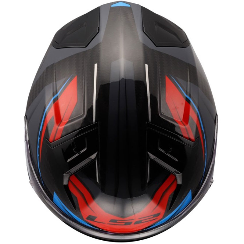 Casque intégral de moto LS2 FF811 Vector II C Savage blanc-bleu-rouge