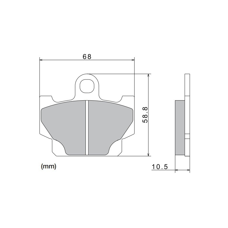 Plaquettes de frein NISSIN semi-métalliques 68 x 58,8 x 10,5 mm (2 pièces)