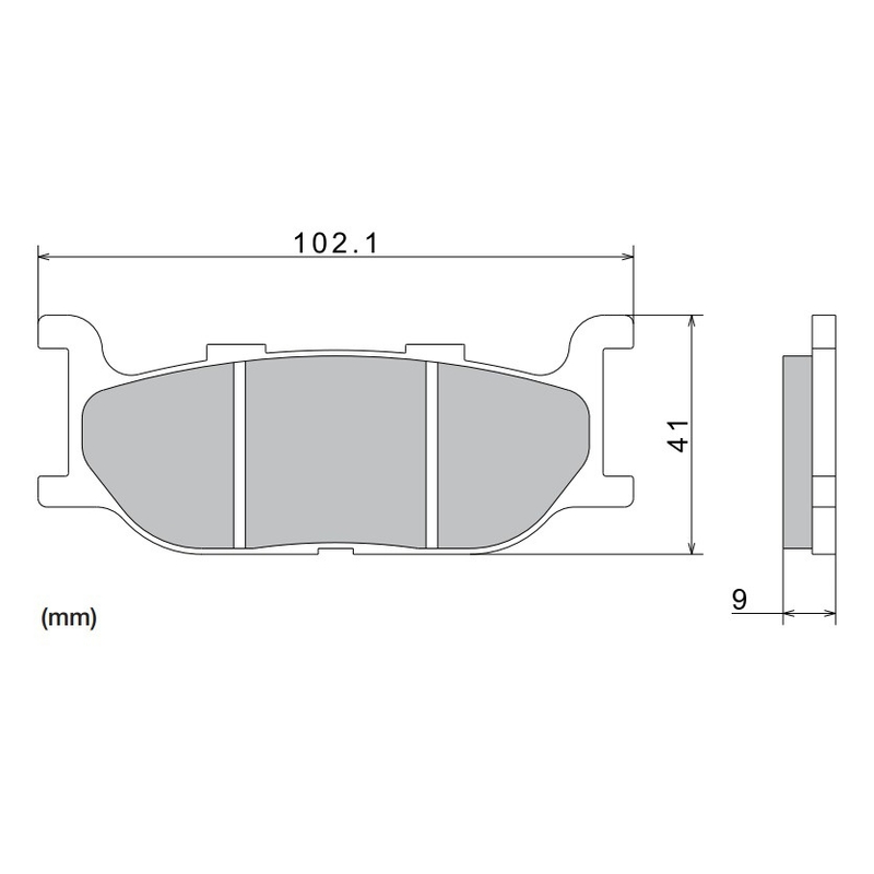 Plaquettes de frein NISSIN semi-métalliques, 102,1 x 41 x 9 mm, lot de 2