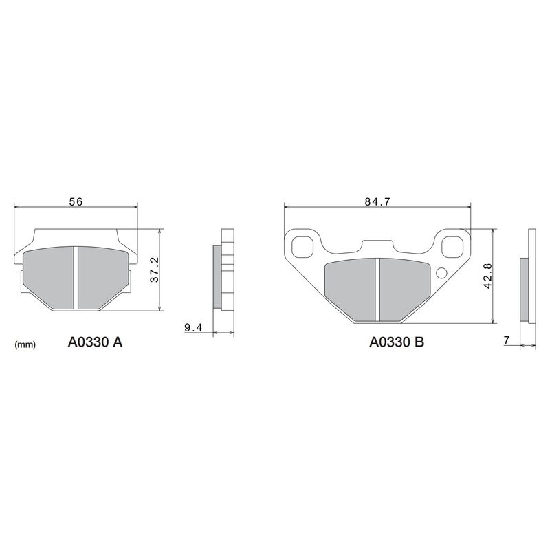 Plaquettes de frein NISSIN composé semi-métallique M501-389 2 pièces.