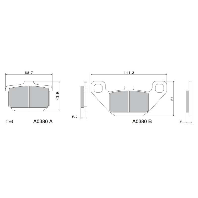 Plaquettes de frein NISSIN composé semi-métallique M501-391 2 pièces.
