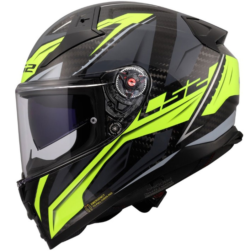 Casque intégral de moto LS2 FF811 Vector II C Savage jaune brillant HV