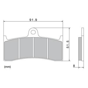 Plaquettes de frein NISSIN semi-métalliques 91,9 x 51,5 x 8 mm (2 unités)