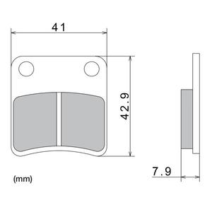 Plaquettes de frein NISSIN semi-métalliques 41 x 42,9 x 7,9 mm (2 pièces)
