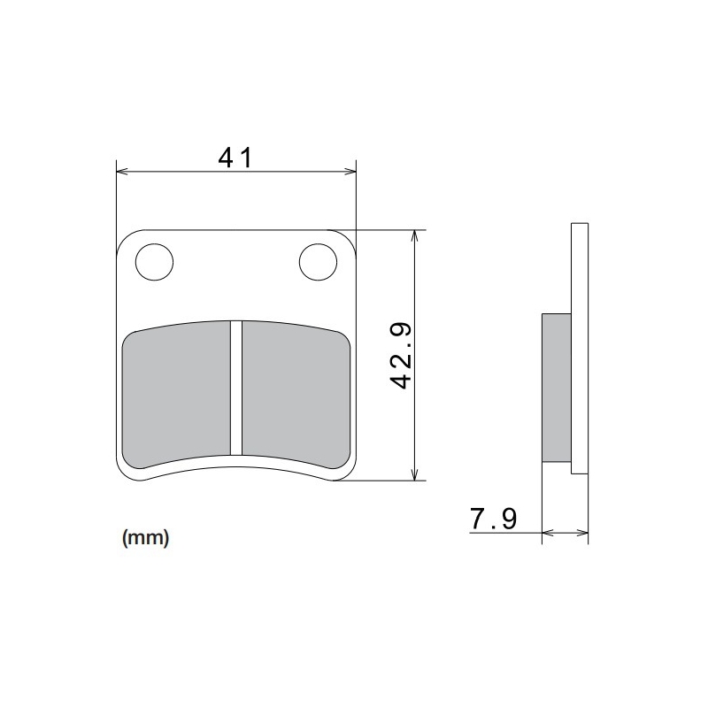 Plaquettes de frein NISSIN semi-métalliques 41 x 42,9 x 7,9 mm (2 pièces)
