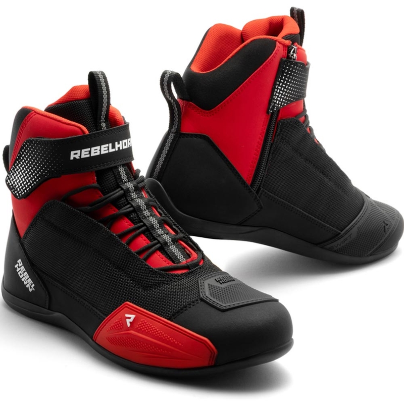 Bottes de moto Rebelhorn Swift noires et rouges