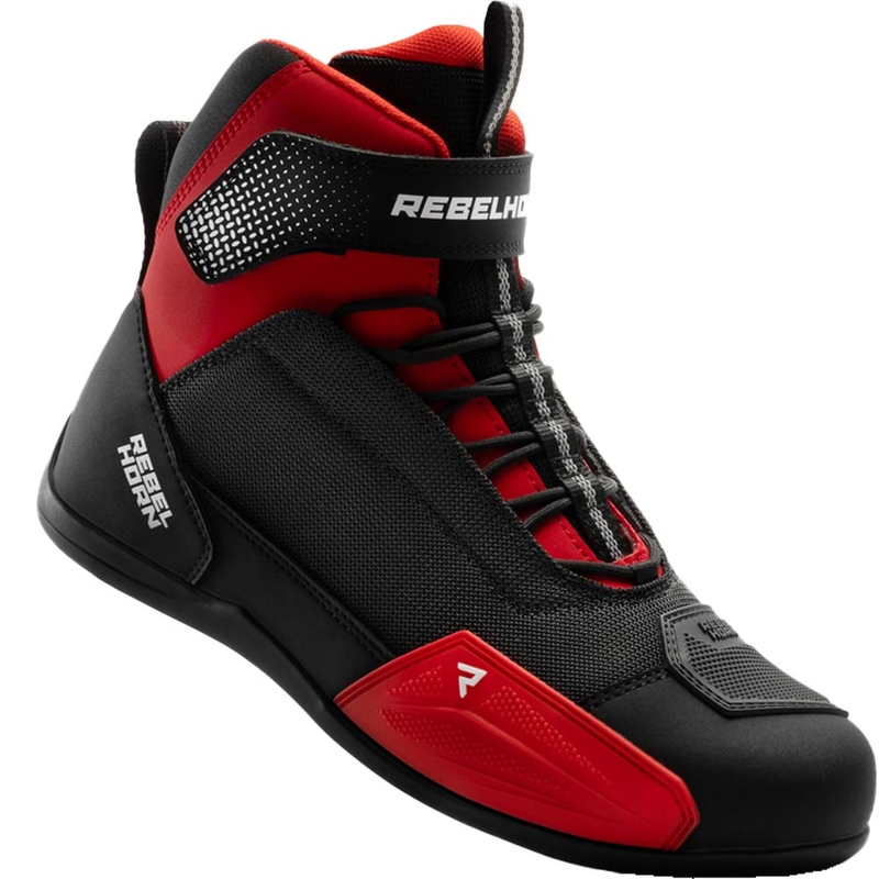 Bottes de moto Rebelhorn Swift noires et rouges