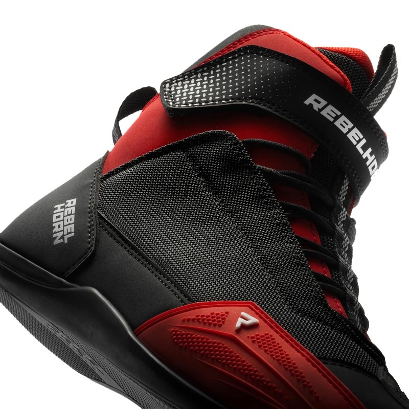 Bottes de moto Rebelhorn Swift noires et rouges