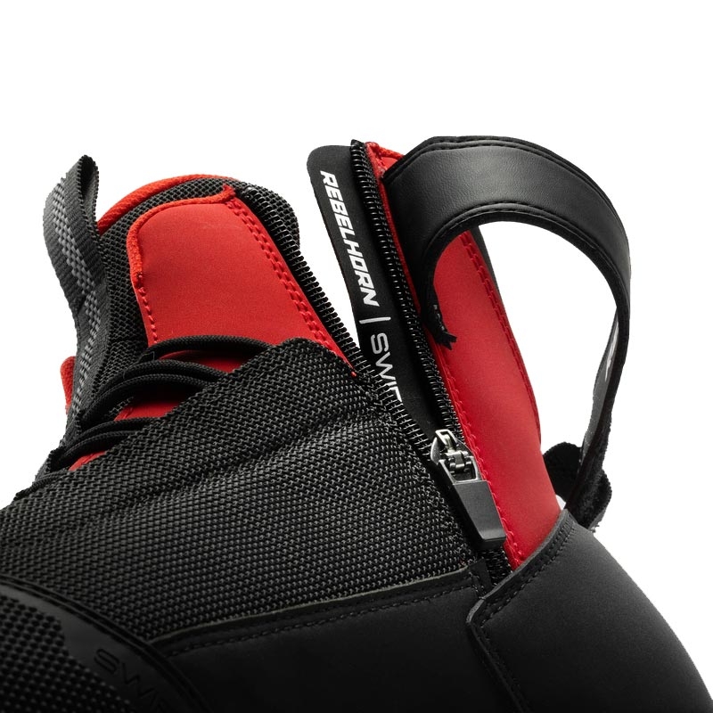 Bottes de moto Rebelhorn Swift noires et rouges