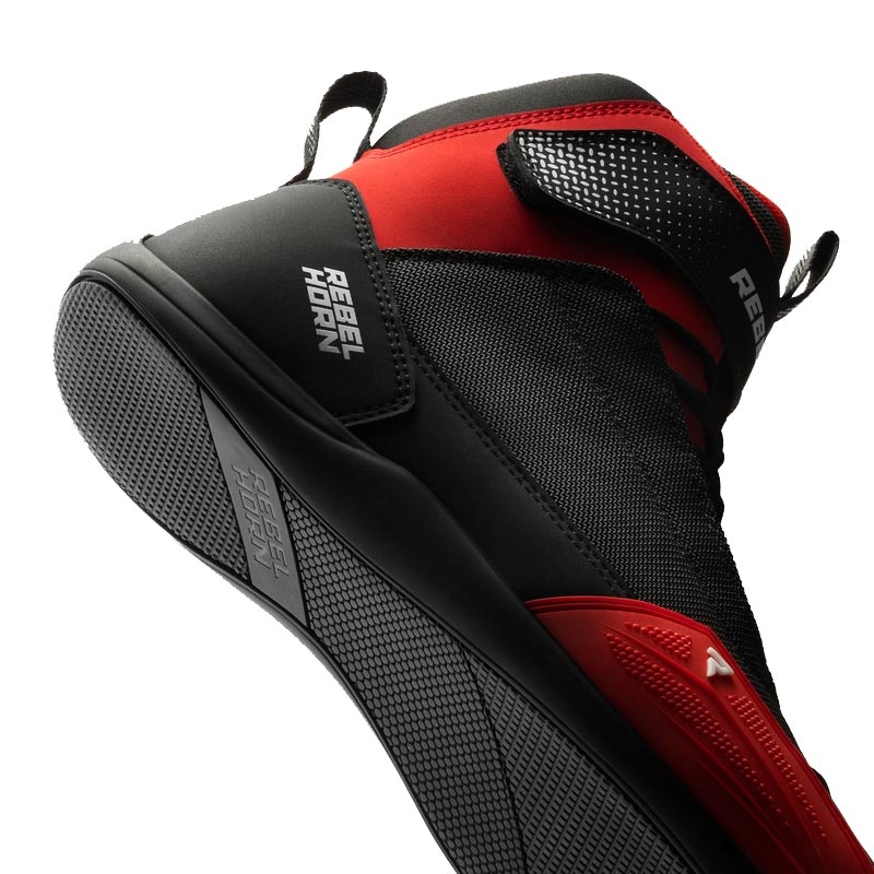 Bottes de moto Rebelhorn Swift noires et rouges