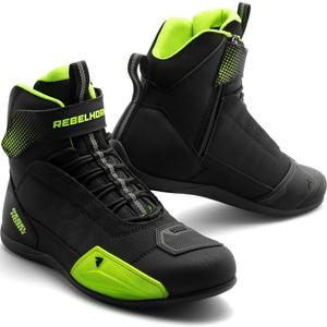 Bottes de moto Rebelhorn Swift noir et jaune fluo