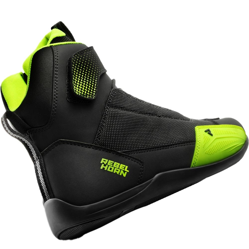 Bottes de moto Rebelhorn Swift noir et jaune fluo